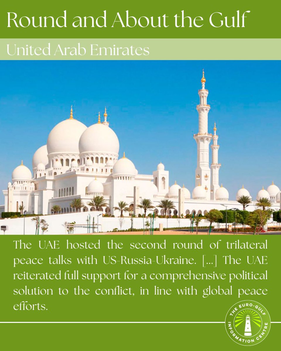 EGIC_'s tweet image. The #UAE hosted the #second #round of trilateral #peace #talks with #US-#Russia-#Ukraine. 

Read more here⤵️ 
egic.info/weekly-monitor…