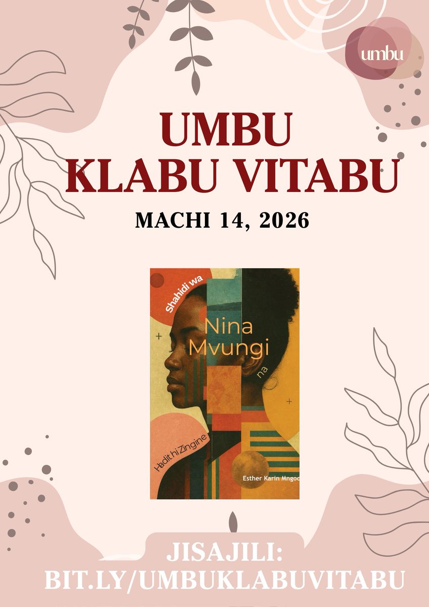 Umbu___'s tweet photo. 📢 Habari wapenzi wa vitabu 🥳🎉
Tunapenda kuwakaribisha kwenye UMBU KLABU VITABU

Klabu hii imefungua milango kwa wanaume na wanawake, wasomaji wanaopenda fasihi ya Kiswahili kukutana na kusoma kazi za wanawake Watanzania.

1 https://t.co/ORd75xE9Yc