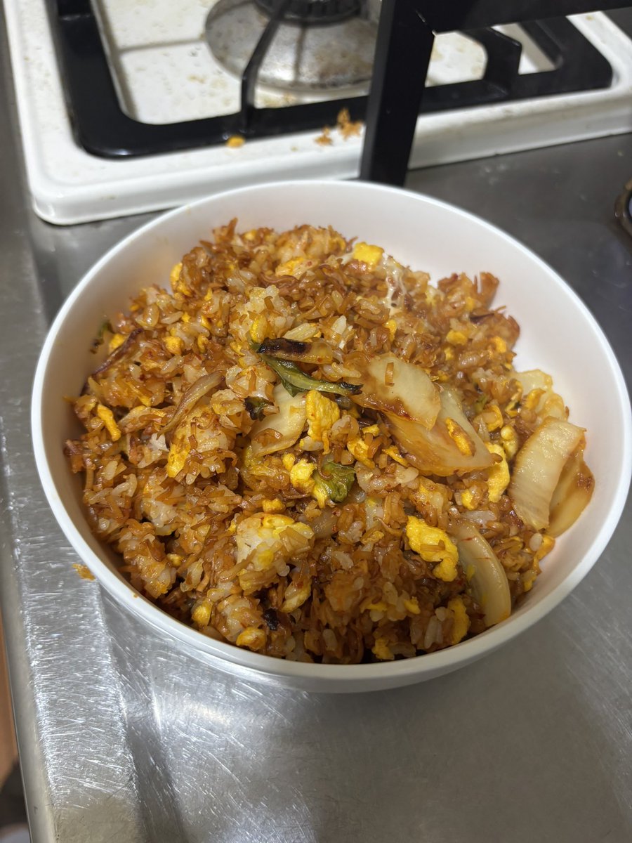 チキンラーメンを使ったキムチチャーハンができました