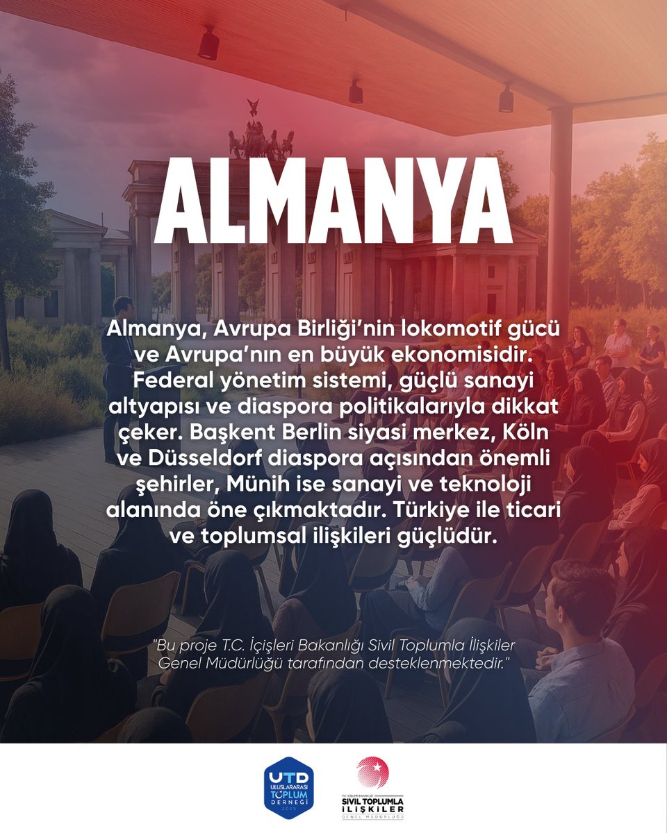 utdresmi's tweet photo. Uluslararası Toplum Derneği olarak ��lke Uzmanı Yetiştirme Programı’nı başlatıyoruz! 🚀

📍 Bosna Hersek, Filistin, Azerbaycan, Almanya ve KKTC üzerine derinlemesine analizler ve stratejik uzmanlık seni bekliyor.

Başvurular çok yakında! Detaylar için takipte kalın. 🔍

#ÜUYP2026 https://t.co/ewk4Rri7SM