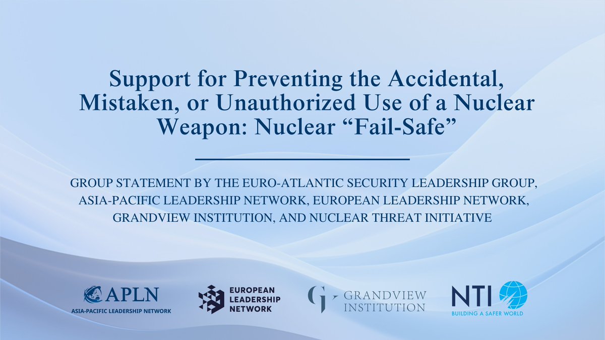 APLNofficial's tweet photo. NEW: 75 former senior officials and experts, including former heads of state, defence chiefs, and diplomats, are calling on all nuclear-armed states to strengthen safeguards against the accidental, mistaken, or unauthorised use of nuclear weapons. https://t.co/VK57F5UZkN
