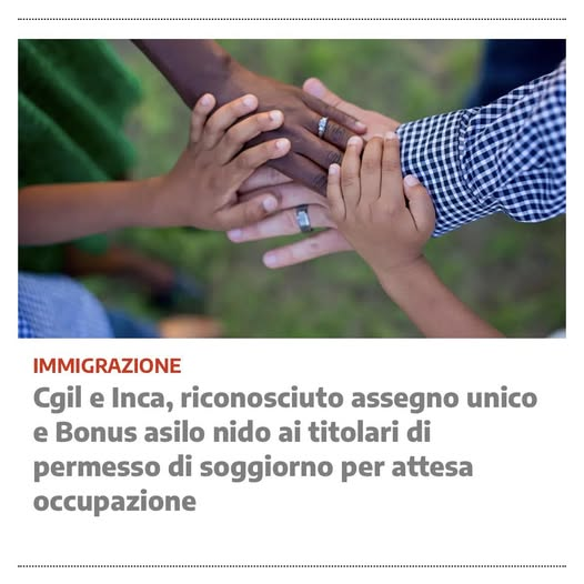 I cittadini stranieri con permesso per attesa occupazione ricevono Assegno unico e Bonus asilo.

 I soldi ci sono, ma si sceglie di non aiutare gli italiani in difficoltà.
cgil.it/servizi/cgil-e…