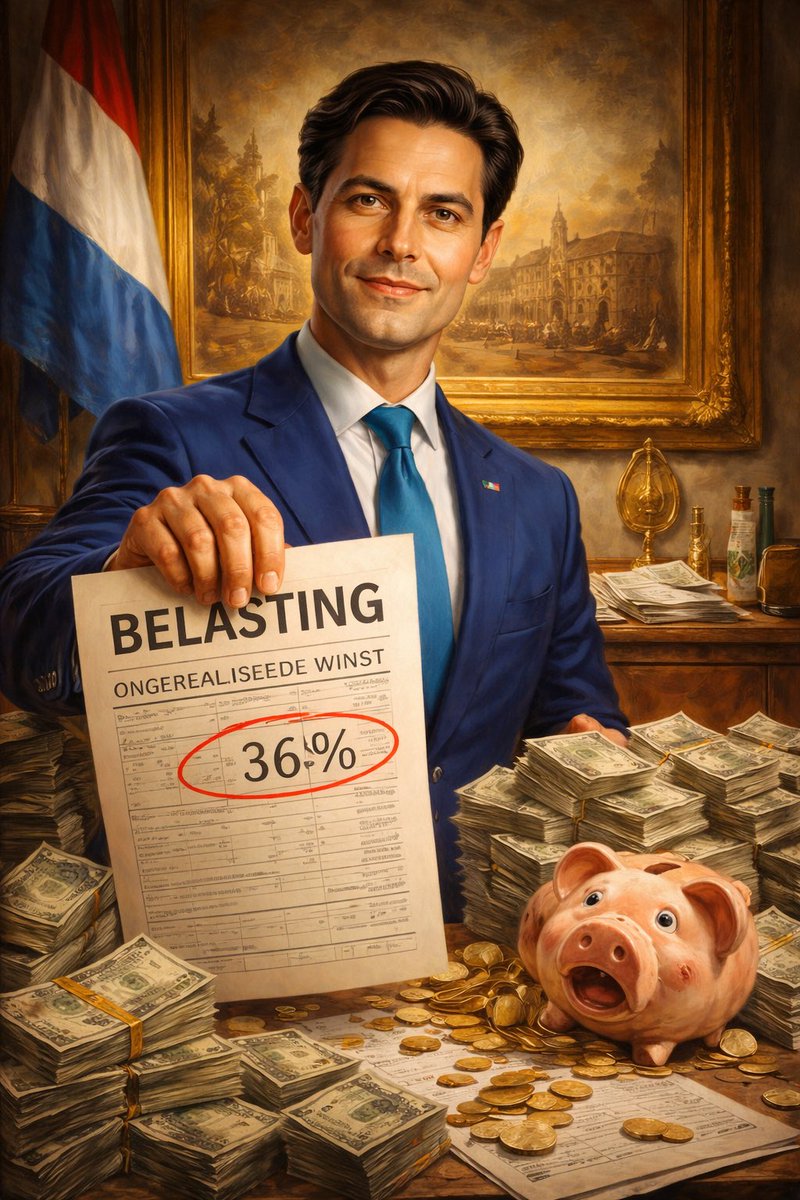 Column: Gefeliciteerd, uw gefantaseerde winst is binnen, graag 36% aftikken

Hoera. Uw belegging is op papier gestegen. U heeft niets verkocht, niets ontvangen, niets aangeraakt, maar toch is het feest. Tenminste, voor de fiscus. Want in het nieuwe box-3-denken heet een