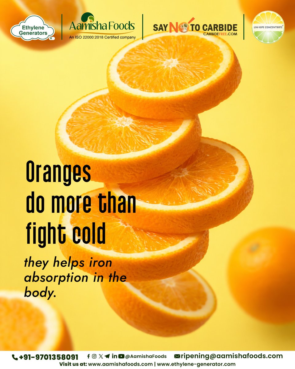 aamishafoods's tweet photo. Accelerate citrus de-greening with INSTA ripe Ethylene Generator and UNI-RIPE Fruit Concentrate—bringing Vibrant color and Peak freshness to every fruit!
#FruitPerfection
#CitrusDegreening
#PerfectSweetness
#PerfectlyRipe
#NaturalSweetness
#PeakFreshness
#NaturalRipening https://t.co/CMtftSo6kp