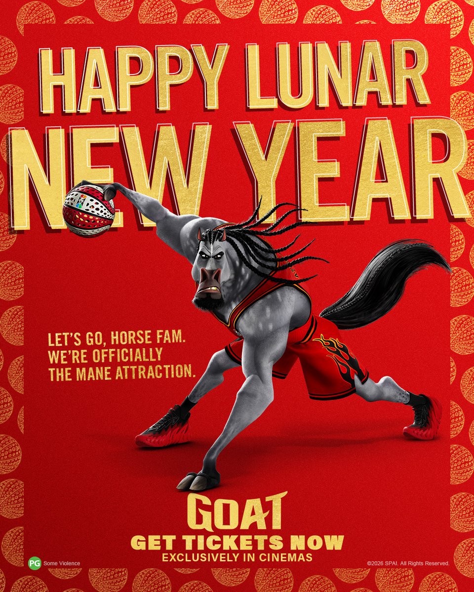 Let's go, horse fam! Make Mane Attraction the main attraction of your Lunar New Year 🐴 Get tickets to see #GOATmovie in cinemas now! sonypictures.com.sg/movies/goat #GOATmovieSG