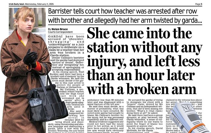 Gardawhistlebl1's tweet image. #RTE? #CoverUp 

#assaults, #thefts, #framing, #corruption &amp;amp; #perjury is what some Gardai do best

The rotten state solicitors office,  finally admits that Teacher Denise Callinan arm was broken by a #garda in the station, settles case before jury verdict

breakingnews.ie/ireland/woman-…