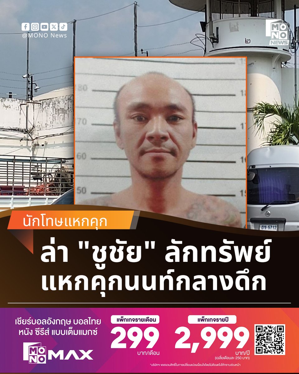 เร่งล่าชูชัย นักโทษลักทรัพย์แหกคุกนนท์ โรยตัวหนีกลางดึกพบเบาะแสมุ่งหน้าท่าน้ำ

เรือนจำจังหวัดนนทบุรีแจ้งความ สภ.เมืองนนทบุรี หลังนักโทษชายวัย 40 ปี ปีนกำแพงโรยตัวหลบหนีกลางดึก เจ้าหน้าที่เร่งกระจายกำลังติดตามเส้นทางท่าน้ำนนทบุรี

---
รายละเอียดเพิ่มเติม -  mono29.com/news/542506.ht…