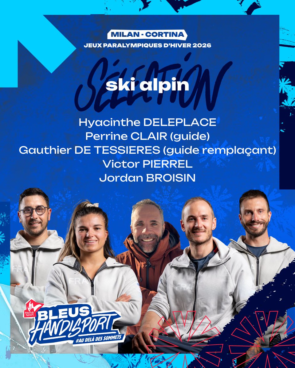 FFHandisport's tweet photo. Mesdames et messieurs...les membres de l'équipe de France pour les Jeux Paralympiques de Milan-Cortina ! 🇫🇷

Félicitations à tous ces athlètes de la Fédération Française Handisport qui représenteront fièrement la France à Milan-Cortina.
RDV le 6 mars pour le début des Jeux ! ❄️ https://t.co/u85XVgMq4G