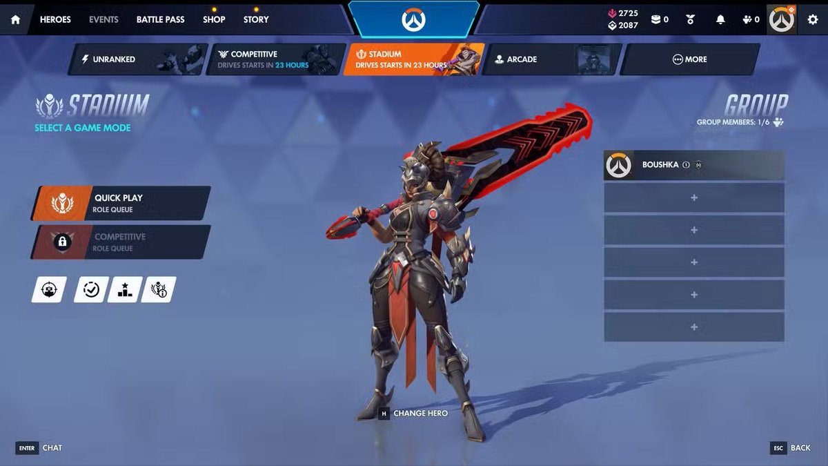 justanova's tweet photo. as much as i love the new ui my only wish is to be able to see friends characters beside yours when they join your lobby #Overwatch https://t.co/0dR3oo47ZJ