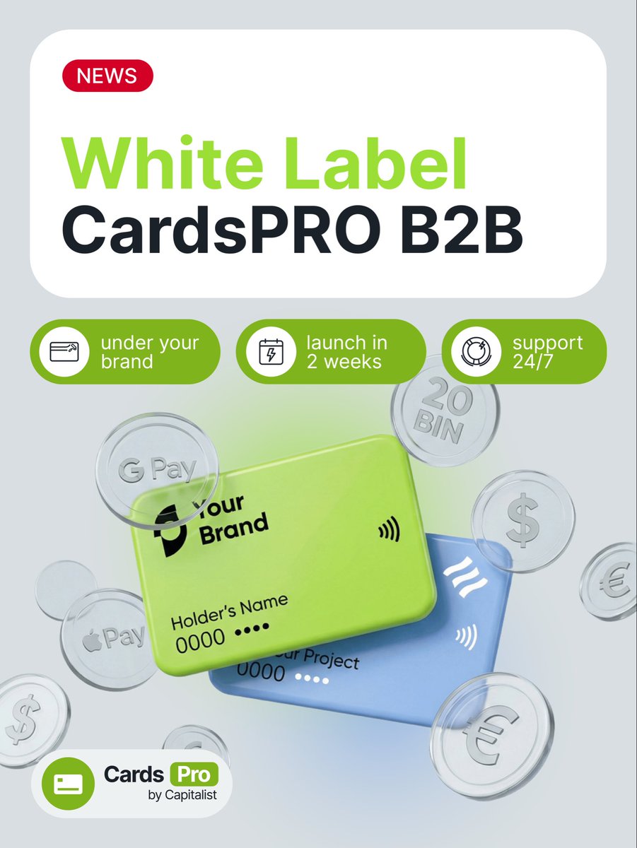 cardsprocom's tweet photo. Write to us — let’s talk 👇

Daria, Business Development Director
@daria_capital

White Label CardsPro — your own branded card solution, live in just 2 weeks! 🔥 https://t.co/1yfsNYUGZv