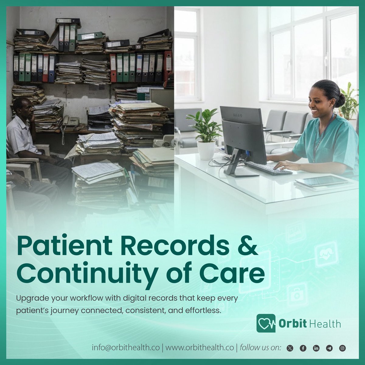 🗂️ Better records = better care.

Paper files slow you down. Secure digital histories with Orbit Health help clinics work faster, reduce errors, and keep patients safe.
Move your clinic into the future. 🚀

#OrbitHealth #DigitalHealth #HealthTech #MedTwitter #ClinicEfficiency