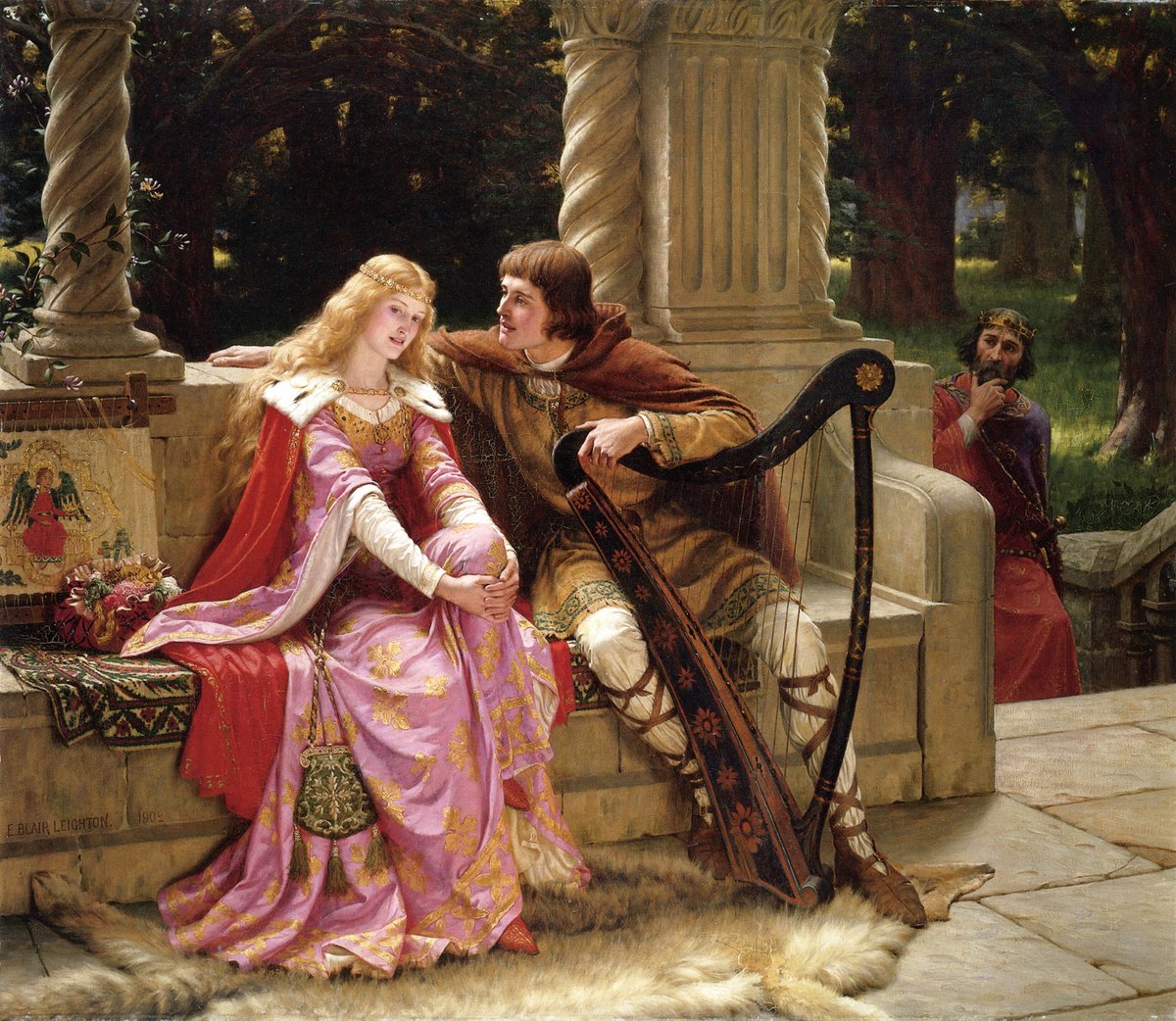 Tristan and Isolde, by English painter Edmund Blair Leighton (1902). In private collection.