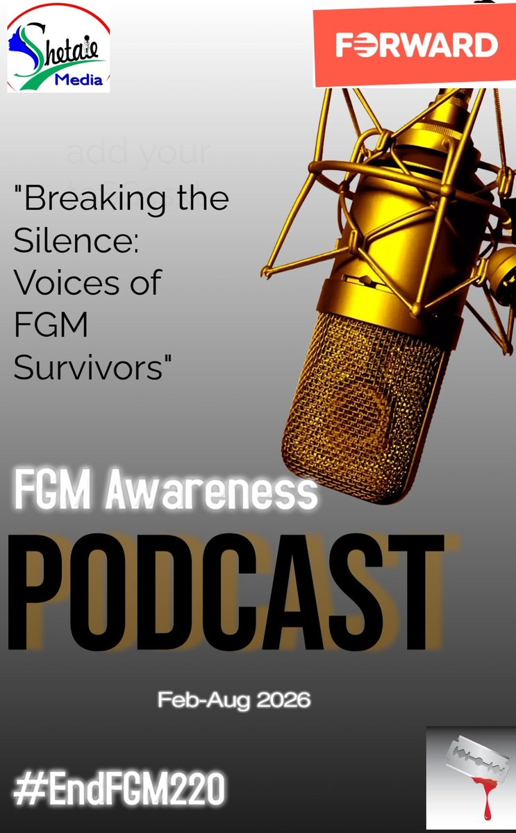 SheTaleblog's tweet photo. #EndFGM220  
With the support and funding from @FORWARDUK, we are excited to announce the launch of a six-month podcast titled "Breaking the Silence: Voices of FGM Survivors." This podcast aims to amplify the voices of survivors and engaged stakeholders to #EndFGM. @ceesayj1 https://t.co/HcpJpLTE2r