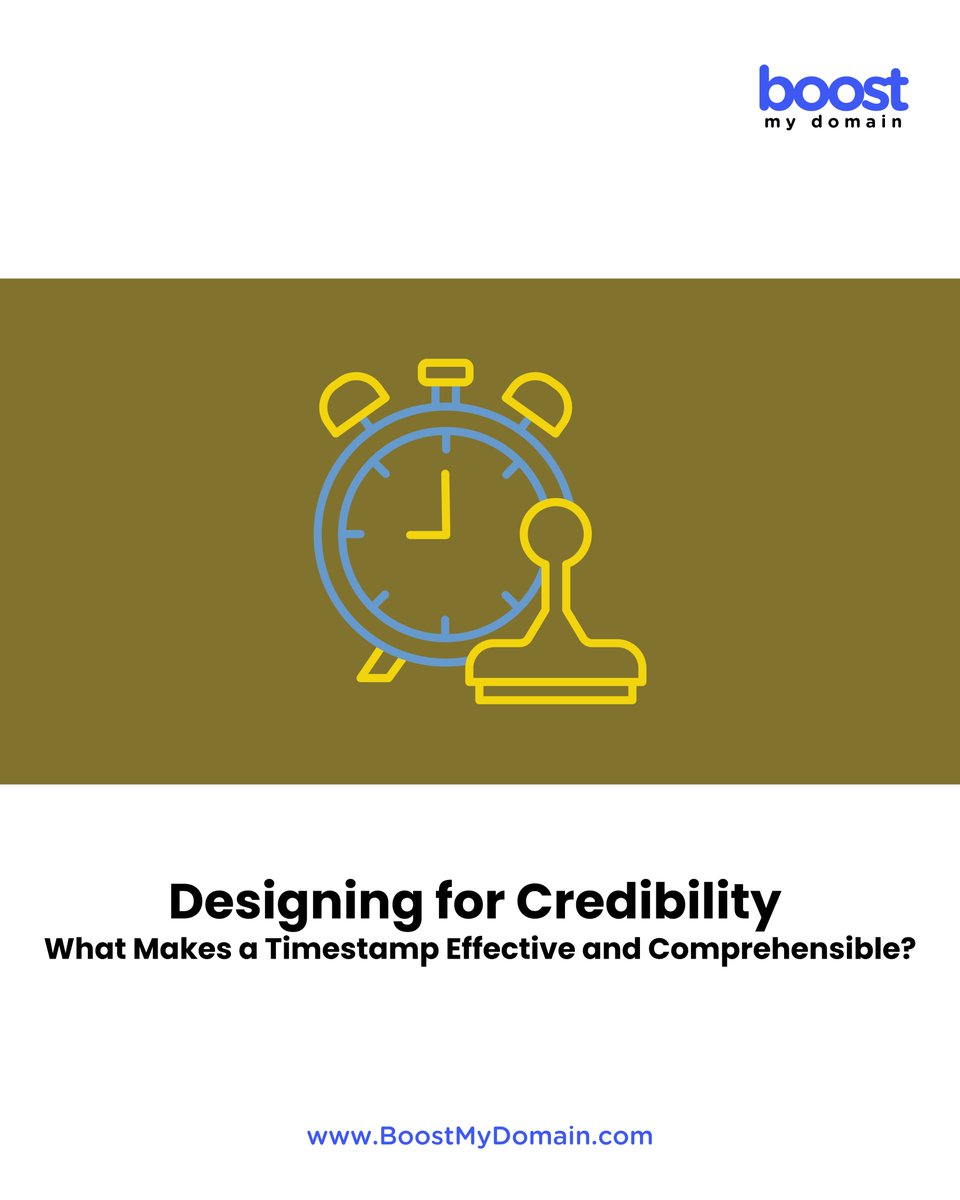 boostmydomain's tweet photo. https://t.co/cmZfNfaw7W - Designing for Credibility: What Makes a Timestamp Effective and Comprehensible?

Visit https://t.co/7YPpdN4ioo to stay updated on digital trends and strategies and achieve impactful online growth

#BoostMyDomain #DigitalGrowth #Timestamps #DigitalTrust https://t.co/v6wlTgxphV