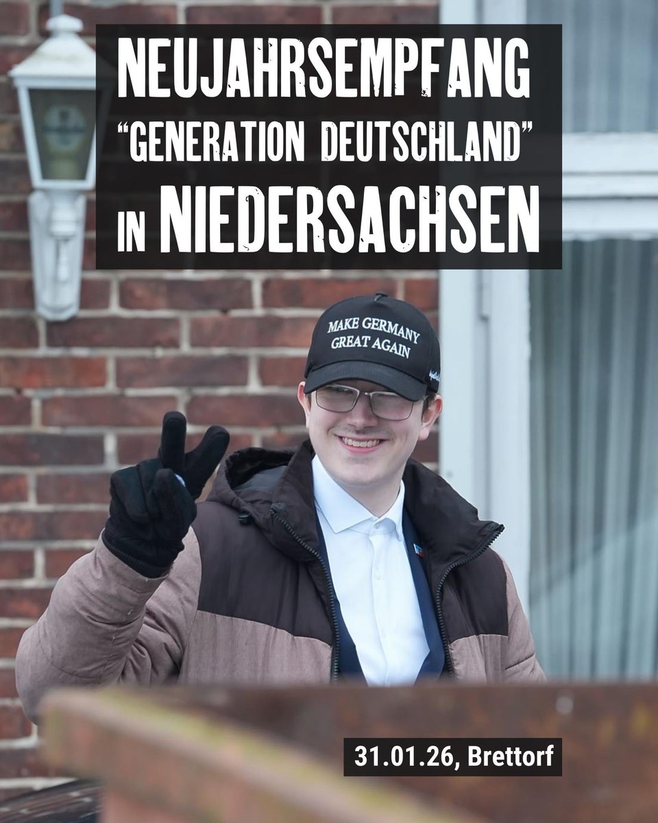 Am 31.01. fand der Neujahrsempfang der „Generation Deutschland“ Niedersachsen statt – obwohl es sie dort noch gar nicht gibt. Die Veranstaltung wurde kurz vorher offiziell abgesagt; tatsächlich nur ein Trick, um Gegenproteste zu verhindern.

Bilderstrecke: recherche-nord.com/gallery/2026.0…