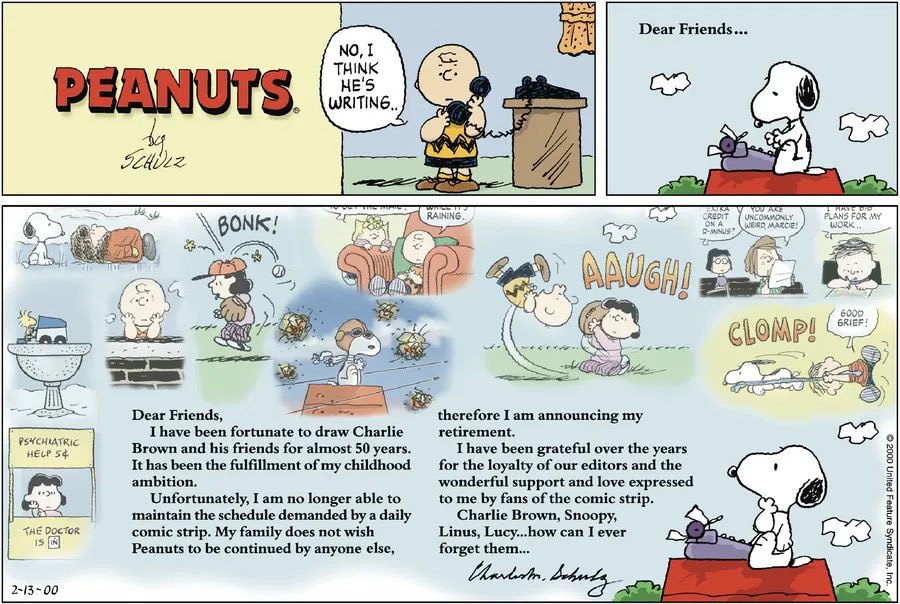 Peanuts By Charles Schulz 
February 13,2000