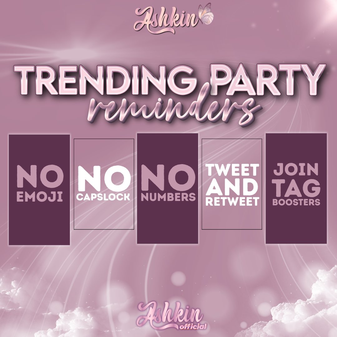 𝐓𝐑𝐄𝐍𝐃𝐈𝐍𝐆 𝐏𝐀𝐑𝐓𝐘 𝐁𝐄𝐆𝐈𝐍𝐒!

Hey, Ashkins! Let’s light up the timeline with Ashley’s warmth. Every tweet spreads her story and love.

Tagline: ASHRAVE FRIDhie LULUBOG
#AshleyInTheSpotlight 

Hop in with our official tag! Reply “always for ashley” for attendance!