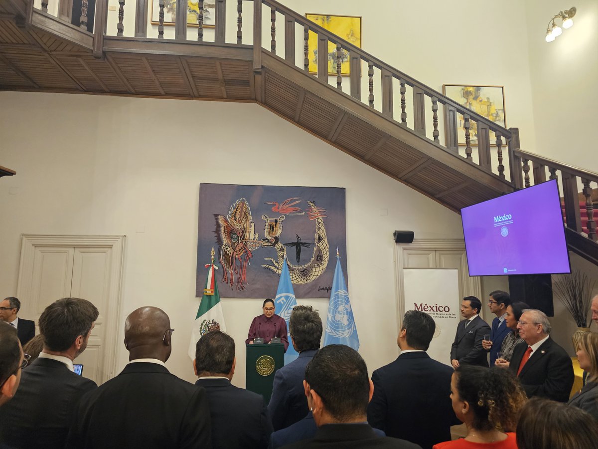 La embajada estuvo presente en la bienvenida de la embajadora Laura Elena Carrillo, nueva representante permanente de México ante las agencias de la ONU en Roma.