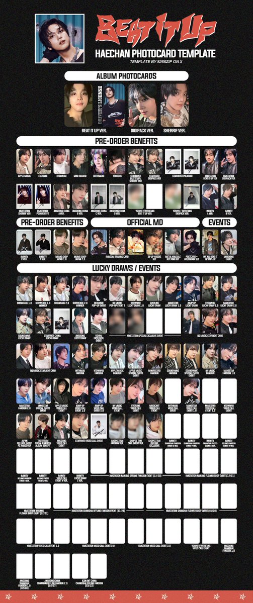 nct dream 'beat it up' album mark & haechan photocard template