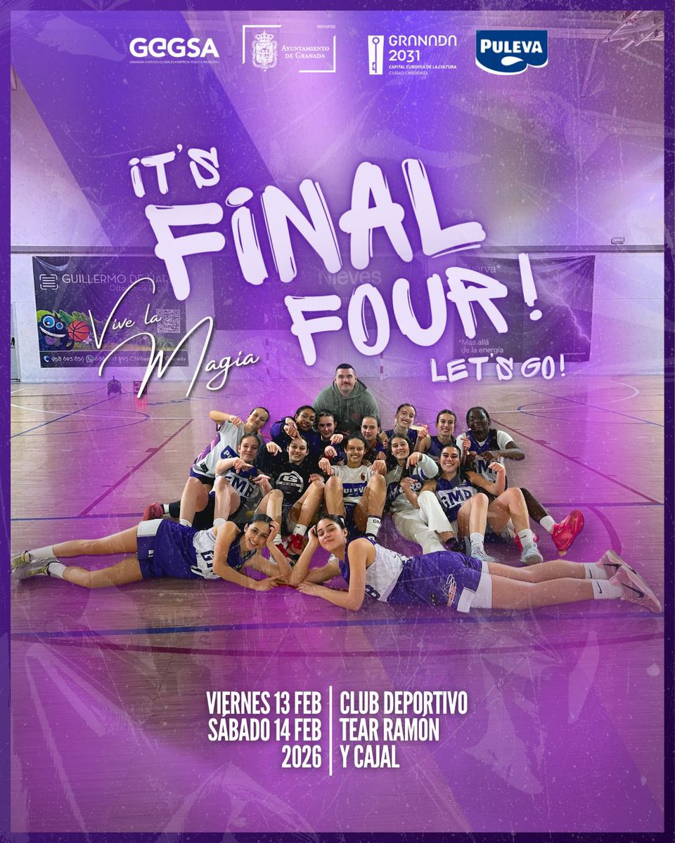GMASB_'s tweet photo. 🔥 ¿Estáis preparados? Nuestras chicas del @puleva GmasB tienen un fin de semana de mucho baloncesto. 

💪🏻 Las chicas de @eduapple97 y Pablo Cañadas jugarán las semifinales de la F4 contra @CDPresenGranada este viernes a las 20:30h en el pabellón Ramón y Cajal. #ViveLaMagia https://t.co/v994ZPS3co