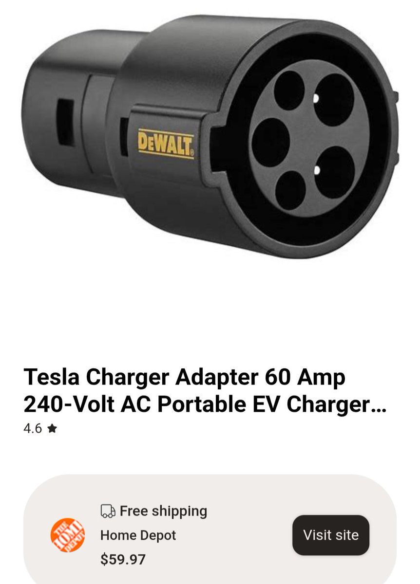 I didn't know DeWalt was on the adapter game, and for more money than the official Tesla one.