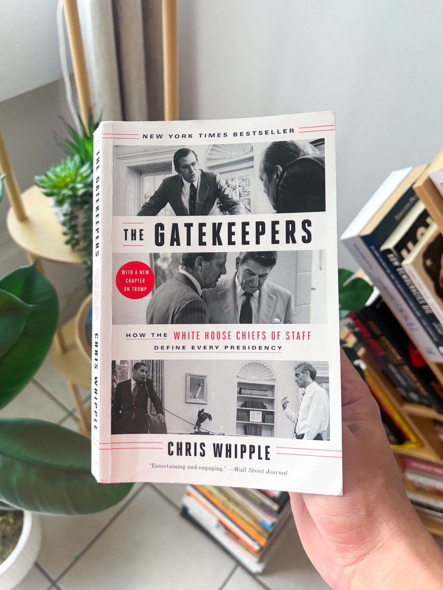 Just read <a href="/ccwhip/">Chris Whipple</a>’s The Gatekeepers ✅
Great history of White House Chiefs of Staff with fascinating West Wing insights.