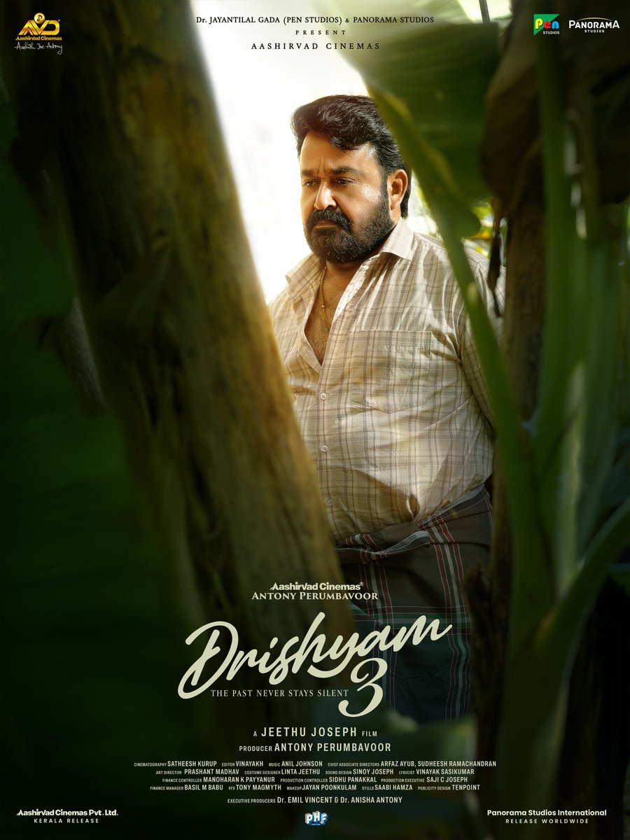 #Drishyam3 | Worldwide Release | 
April 2, 2026

@mohanlal <a href="/jeethu4ever/">Jeethu Joseph</a>  <a href="/antonypbvr/">Antony Perumbavoor</a>
<a href="/KumarMangat/">Kumar Mangat Pathak</a>  <a href="/jayantilalgada/">Dr. Jayantilal Gada (PEN)</a> <a href="/AbhishekPathakk/">Abhishek Pathak</a> #MeenaSagar <a href="/aashirvadcine/">Aashirvad Cinemas</a> <a href="/PanoramaMovies/">Panorama Studios</a> #PenStudios <a href="/ram_rampagepix/">ram mirchandani</a> <a href="/Rajeshmenon1969/">Rajesh Menon</a> <a href="/Abh1navMehrotra/">Abhinav Mehrotra</a> <a href="/drishyam3movie/">Drishyam 3</a> @pharsfilm