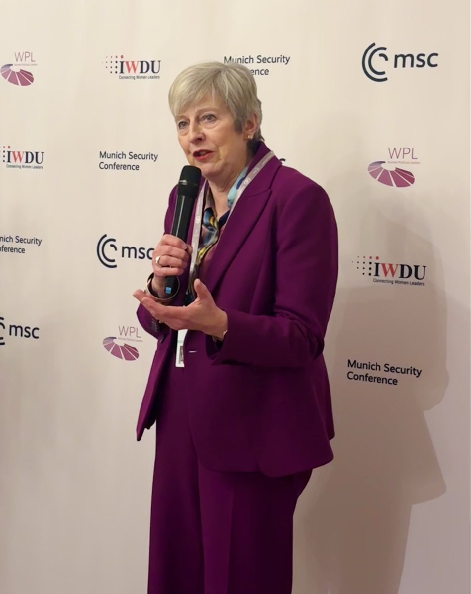 theresa_may's tweet image. Great to be back at the Munich Security Conference. At a time of profound global change, cooperation among leaders and policymakers has never been more important to maintain our collective security - and with it, our freedom and prosperity.