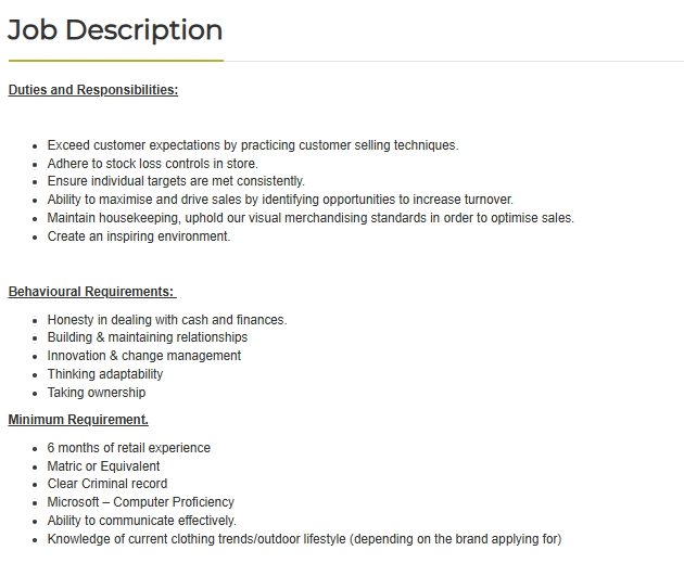 Job Alert!!!

Company: Cape Union Mart
Position: Sales Assistant
Location: Sandton, Gauteng
Click here to apply:spanihunter.co.za/single-job/?id…  
Closing Date: 16 February 2026

Please refer to the picture for more info