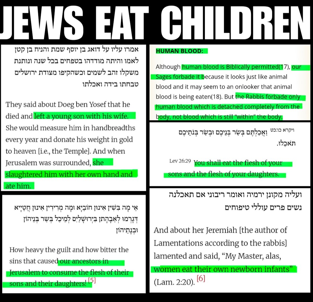Eating children is a jewish tradition.