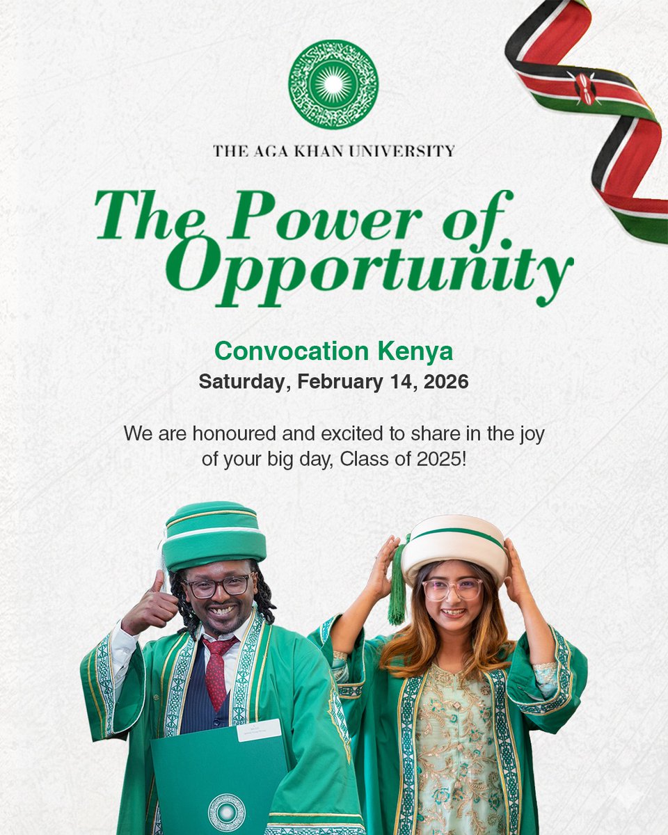 AKUGlobal's tweet image. From first step to final stride, you’ve done it all. #ClassOf2025 #AKUKenya 🎓 ✨

Show some love with a 🎉!

#AKUConvocation #AKUPowerOfOpportunity #AKU25 #AKU2025