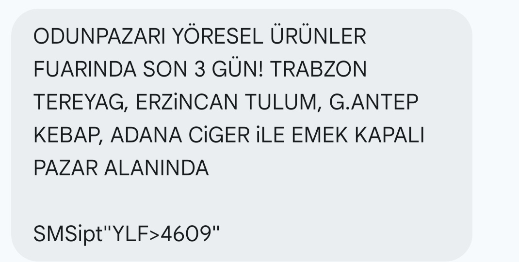 Valla helal olsun Odunpazarı belediyesi vatandaşı ve esnafını çok seviyor... sms reklamlarıda geliyor artık...
