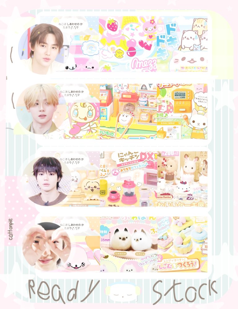 𐔌՞꜆.  ̫.꜀՞𐦯  help rt _♡ 🍮
< every reaction are cherished! >

mochimochu ! ada ready stock layout ian, wonyoung, sullyoon, giselle, seonghyeon, ohyul, sangwon, juhoon (6.OOO) aio jajan ₍⑅ᐢ..ᐢ₎🤍 #zonauang #zonajajan
