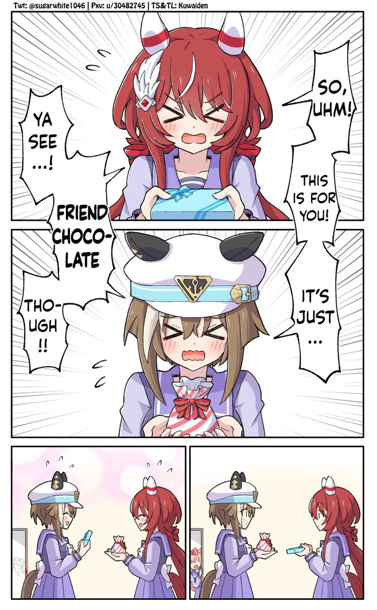 Friend Chocolate by <a href="/sugarwhite1046/">糖士郎</a> 

I ship it

#ウマ娘 #Umamusume 
#ウマ娘英訳 #UmaTranslations