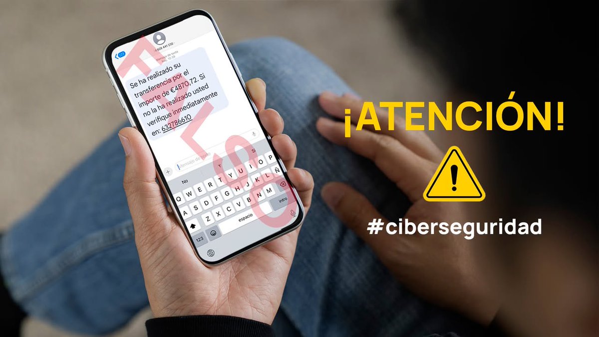 UnicajaBanco's tweet image. 📲 Si te contactan por #sms pidiendo que llames a un teléfono de 𝐔𝐧𝐢𝐜𝐚𝐣𝐚, ¡𝙘𝙪𝙞𝙙𝙖𝙙𝙤!
❌ 𝐍𝐎 llames. 𝐍𝐎 somos nosotros.
⚠️ A veces, los ciberdelincuentes te pedirán que hagas transferencias, bizum o aceptes pagos con tarjeta 💳

RECUERDA:
⛔ 𝐍𝐎 hagas