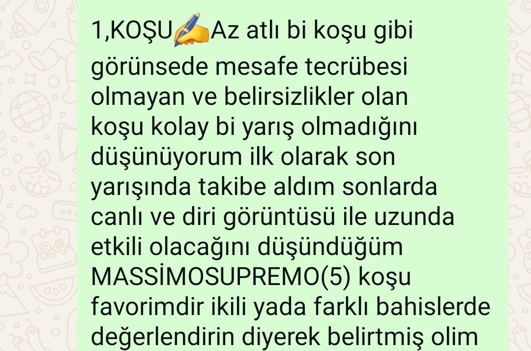 MASSİMOSUPREMO✍️zor koşuda cisko Disco ikili ve farklı bahislerde kıymetli bi isim oldu. 

Bakalım devamında neler olacak şans herkesle olsun. 
Yazmanız yeterli 🙏
