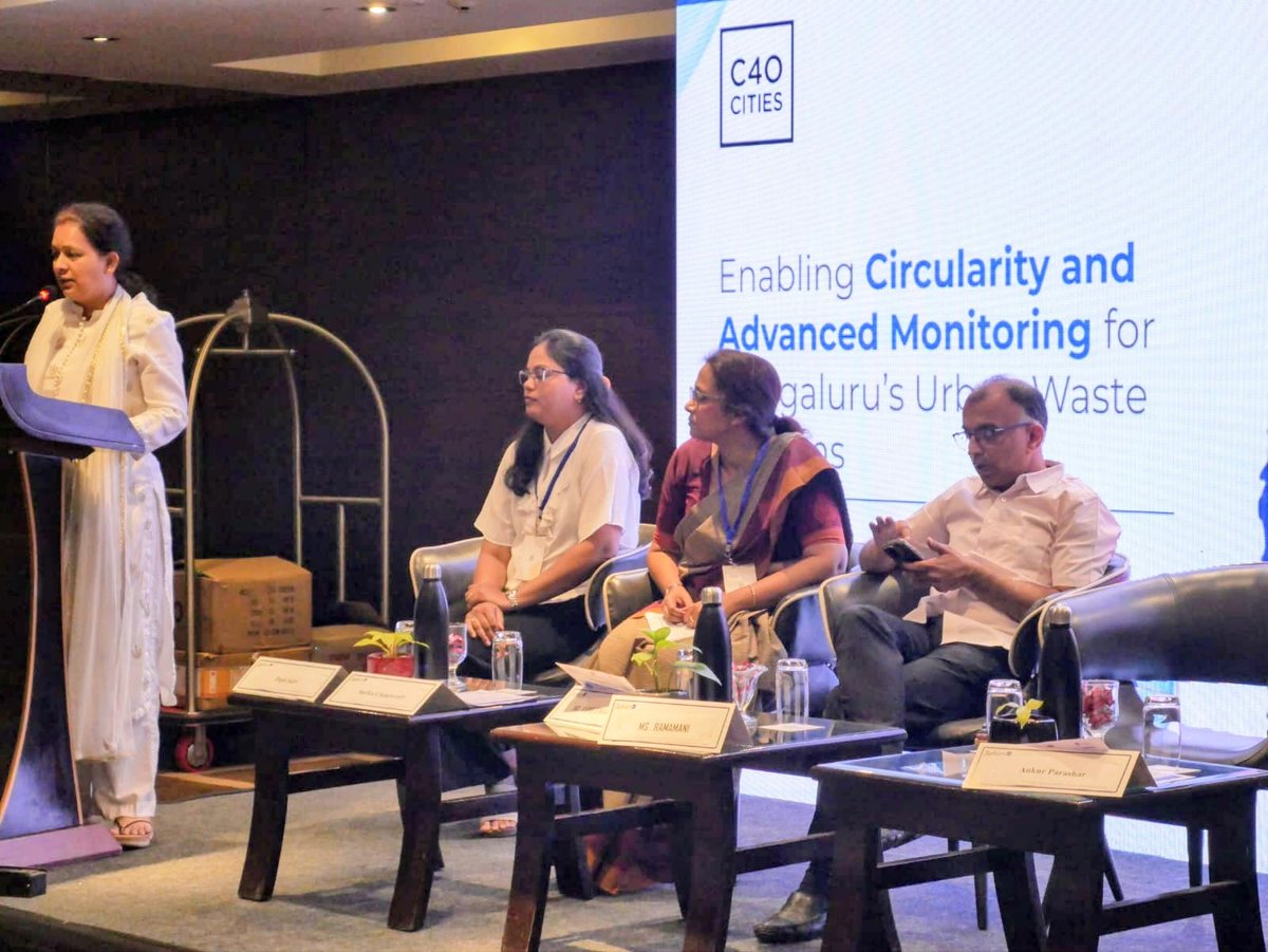 GBA_office's tweet photo. The Bengaluru Solid Waste Management Limited (BSWML) today organized a high-level training program for Deputy General Managers and Assistant General Managers on enabling circularity and advanced monitoring for Bengaluru’s urban waste systems. ♻️🌍

The program was conducted in coordination with C40 Cities and Administrative Staff College of India (ASCI), Hyderabad, and was held at Radisson Blu.

The BSWML CEO Shri Karigowda and COO of BSWML welcomed the participants and formally released the C40 Cities publication Inclusive Climate Action – Participatory Approaches in Waste Management. 📘✨

Technical sessions focused on:
🔹 Enabling circular economy practices in urban waste systems
🔹 Advanced monitoring and governance frameworks
🔹 Upcoming Solid Waste Management Rules, 2026 and their implications for Bengaluru

This initiative strengthens institutional capacity and reinforces Bengaluru’s commitment to sustainable, climate-responsive waste management.
#GreaterBengaluruAuthority 
#BSWML #Bengaluru #CircularEconomy #WasteManagement #C40Cities #ASCI #ClimateAction ♻️🌱