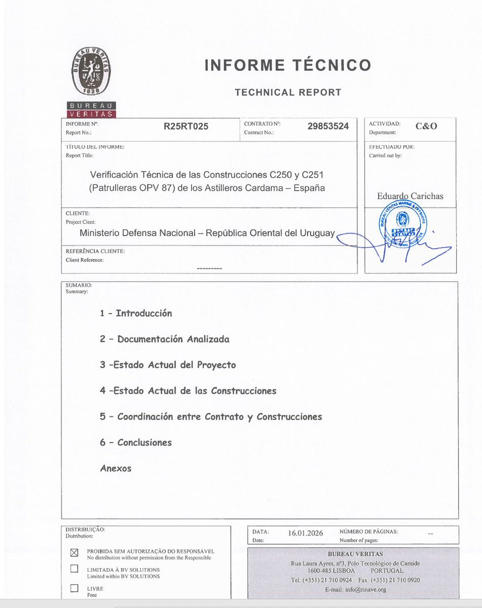 EPreve's tweet image. 🔴FIN A CARDAMA

✔️El Poder Ejecutivo decidió rescindir el contrato con el astillero español CARDAMA por graves incumplimientos e irregularidades.

✔️ El anuncio será realizado hoy tras el Consejo de Ministros liderado por el presidente Yamandú Orsi.

✔️ La medida cuenta con el…