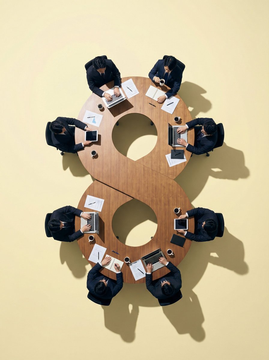 #每日のプロンプト #Lovart 
机の形、自由すぎてヤバい🤭
会議の空気までリアルに再現されてマジで驚いた😲
Lovart の可視化、制限なんて知らない🚀
毎日無料のクレジットで試してみて~

今すぐ無料体験：lovart.ai/ja

モデル：Nano banana pro
プロンプト：