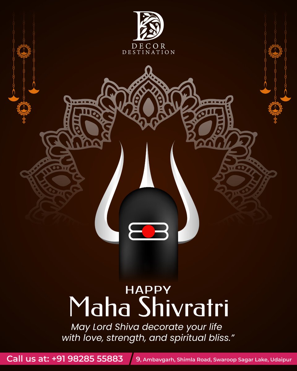 DecorDestin's tweet photo. Happy Maha Shivratri
On this sacred occasion, Decor Destination wishes you love, strength, and spiritual bliss.
May Lord Shiva bless your life with positivity and prosperity.
 Website:https://t.co/bSwz19eEup #HappyMahaShivratri #DecorDestination #MahaShivratri2026 #HarHarMahadev https://t.co/dFeEnLdNIe
