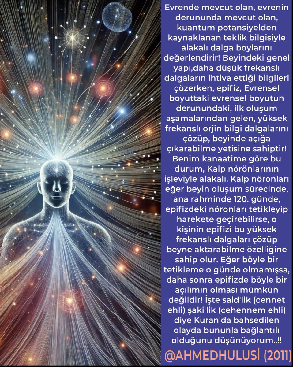 . <a href="/AhmedHulusi/">Ahmed Hulûsi</a> 63 yıldır çeşitli zamanlarda örneğin; Göz Görmez!” diyerek açıkladığı 2017’deki videosunda bu gerçeğe işaret etmiş ve daha da ötesi Epifiz Bezinin (Pineal Gland) in önemi üzerinde çok daha önceki yıllarda -özellikle 2012’deki Beynin Sırları videosunda bana göre