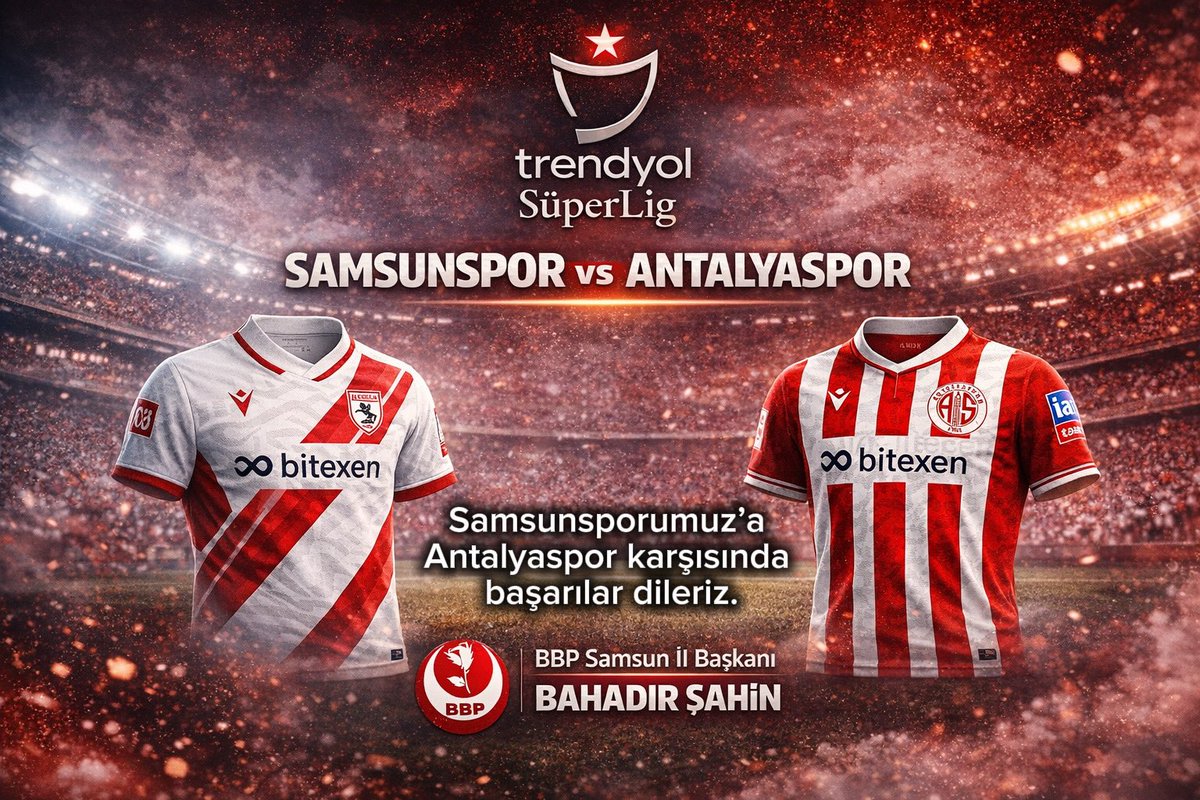 Deplasmanda sahaya çıkacak Samsunsporumuz’a başarılar diliyor, futbolcularımıza ve teknik ekibimize iyi mücadeleler temenni ediyoruz.
<a href="/sahin55Bbp/">Bahadır ŞAHİN</a> 
#Samsunspor