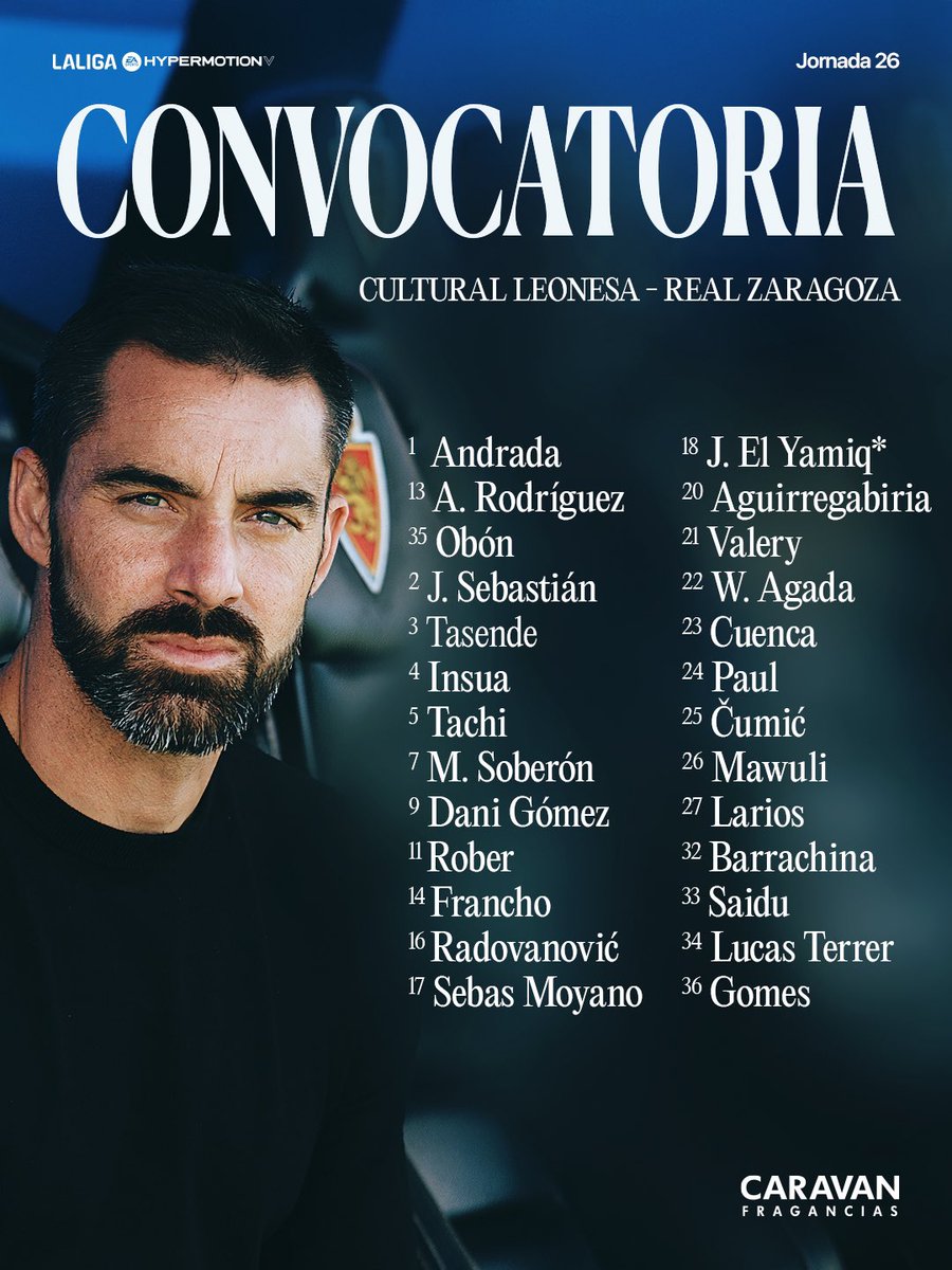 ✔️ Los 𝒄𝒐𝒏𝒗𝒐𝒄𝒂𝒅𝒐𝒔 para León

ℹ️ El Yamiq viaja con el equipo a la espera de la resolución del Comité