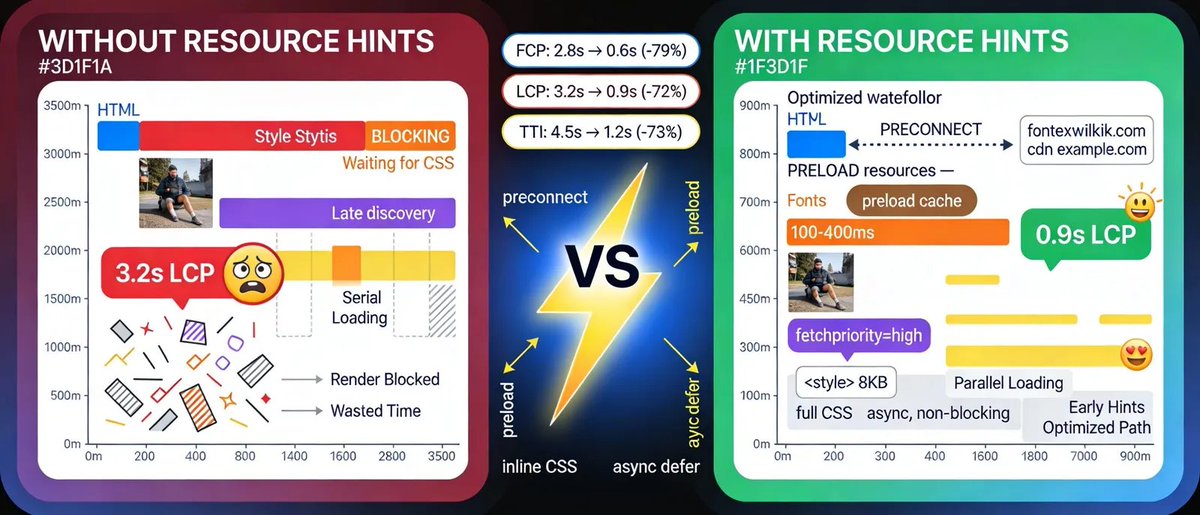 websticknl's tweet photo. 🎯 From 150KB CSS to 8KB Inline - Render Above-Fold Content in 600ms    https://t.co/HEBb63RY4X    #WebPerformance #CriticalCSS #CoreWebVitals https://t.co/YPh3Q9fIUR