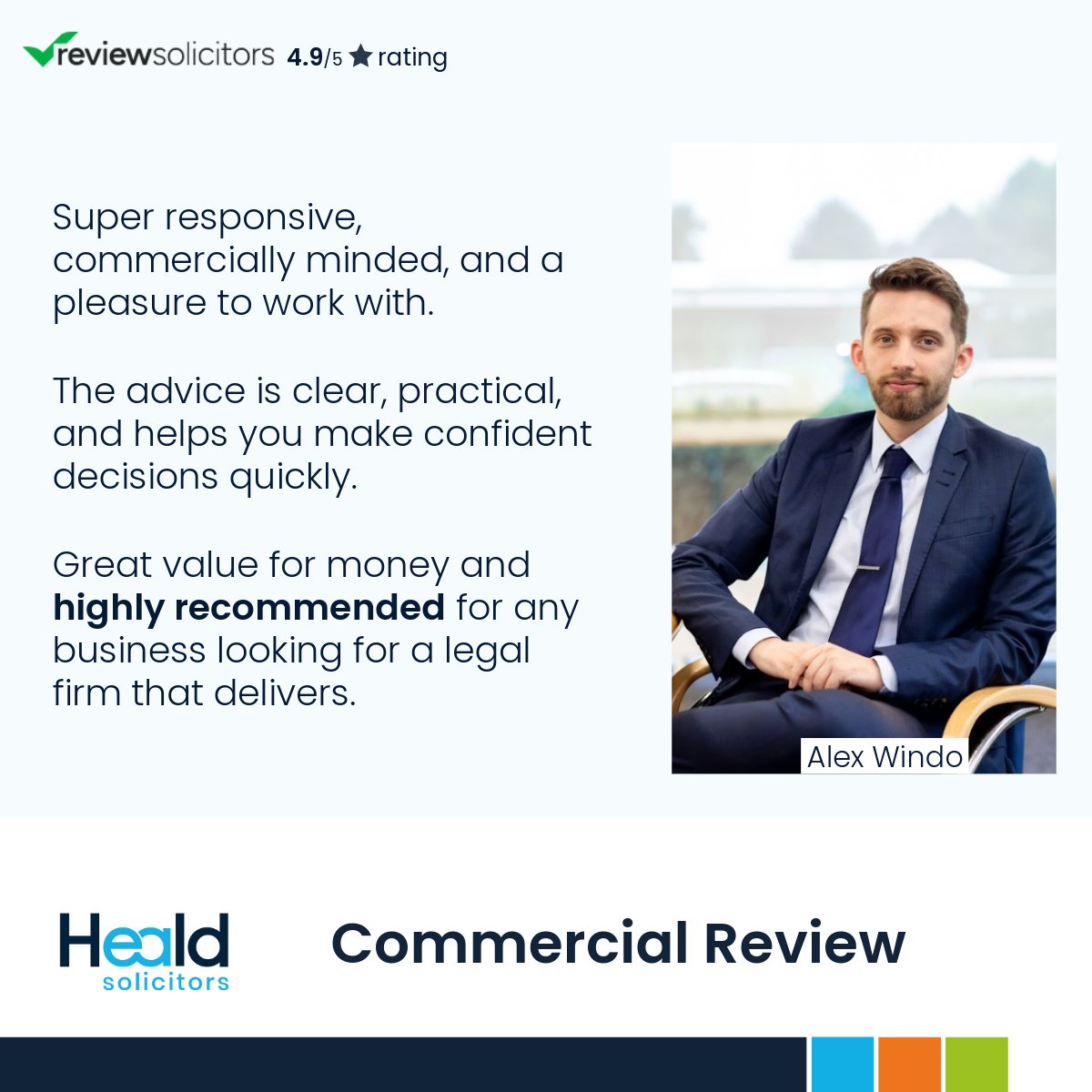 Your business contracts should be flexible enough to support growth and adapt to change, yet robust enough to protect your rights and commercial interests. 

Thank you for choosing Heald Solicitors to guide your business decisions with clarity and confidence.