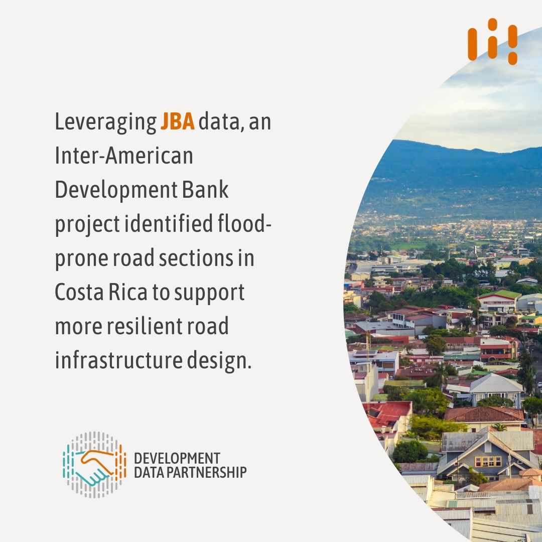 DevDataPship's tweet photo. To strengthen road resilience in Costa Rica, @the_IDB mapped flood hazards along the Bernardo Soto–Florencia section of National Route 35. Using @JBAConsulting data, the analysis identified flood-prone segments to inform resilient infrastructure design. https://t.co/CyudVgybFC https://t.co/L9SiXlVzpG