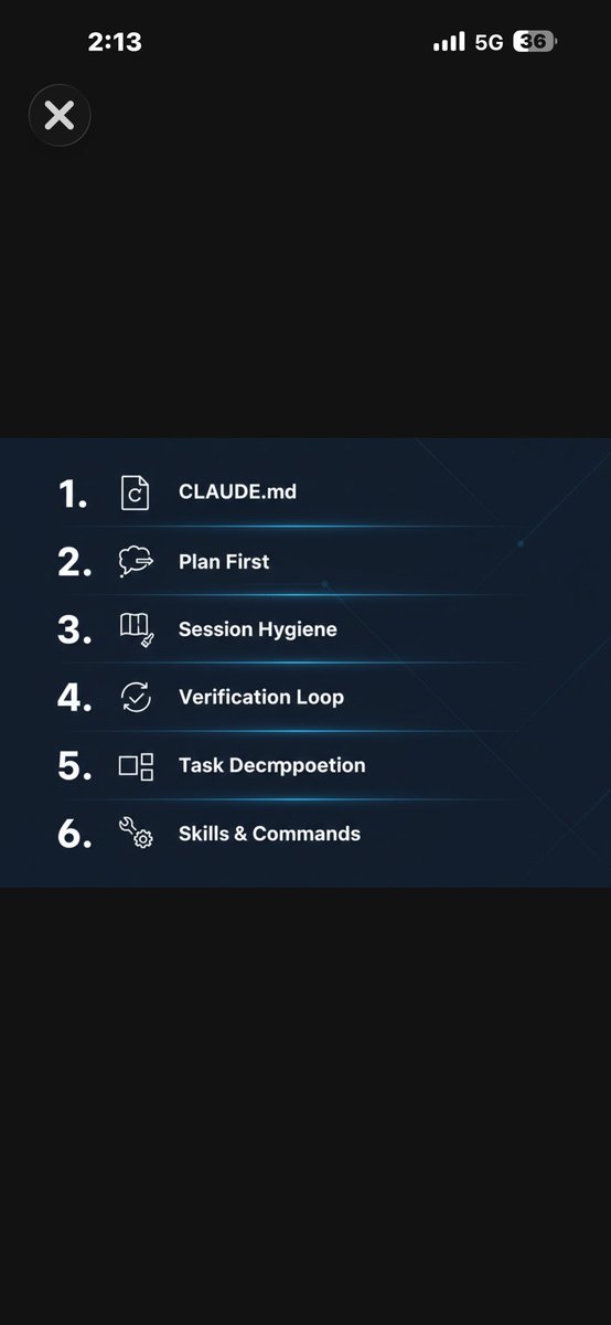 so2ja1's tweet photo. السلام عليكم كيفكم عساكم طيبين

إذا فعلًا تبغى تنقل نفسك من مرحلة “أستخدم Claude” إلى مرحلة “أدير Claude باحتراف” فهنا الفرق الحقيقي يبدأ 👇🏻👇🏻

في مطور نزل مقالة شدتني جدًا يتكلم عن تجربته مع Claude Code لمدة سبعة أشهر كان يتوقع أنه بيضاعف إنتاجيته من أول أسبوع لكن الواقع كان مختلف أخطاء غريبة تعديل في أماكن ما طلبها بطء في الإنجاز وإحساس إن الضجة في تويتر أكبر من الحقيقة لين اكتشف نقطة قلبت المعادلة كلها المشكلة ما كانت في الأداة كانت في طريقة إدارته لها

ومن هنا بدأ يشتغل بطريقة مختلفة وكل مشروع يستخدم فيه Claude Code صار يمشي على ستة مستويات واضحة

أول مستوى https://t.co/5xEpvlLdR5
هذا ببساطة ملف داخل مشروعك يحدد قواعد اللعبة يكتب فيه المعمارية المعتمدة الطبقات المسموحة الـ stack أسلوب التسمية والحدود اللي ما تتعداها الأداة الملف هذا يتحول كأنه Agent داخلي يفهم مشروعك ويحميه من الهلوسة ومن إعادة هيكلة ما طلبتها

المستوى الثاني Plan First
بدل ما يطلب كود مباشرة صار يطلب خطة قبل التنفيذ يخلي Claude يشرح التفكير يقسم الحل يعرض المخاطر وبعدها فقط يبدأ التنفيذ النتيجة أخطاء أقل وقرارات أوضح من البداية

المستوى الثالث Session Hygiene
نظافة الجلسة ما عاد يخلط كل شيء في نفس المحادثة كل Feature لها سياق مستقل لأن تلوث السياق يخلي النتائج تتغير بدون ما تنتبه وضوح الجلسة = وضوح المخرجات

المستوى الرابع Verification Loop
ما عاد يعتمد أول نتيجة تجيه صار يدخل في حلقة تحقق يخليه يشرح الكود يكتب اختبارات يذكر edge cases ويقترح تحسينات قبل ما يعتمد أي شيء هنا يتحول Claude من مولد كود إلى مساعد جودة فعلي

المستوى الخامس Task Decomposition
ما يعطيه مهام ضخمة مبهمة صار يكسر كل شيء إلى أجزاء صغيرة واضحة خطوة خطوة لأن النموذج يبدع في المهام المحددة الدقيقة ويتلخبط في الطلبات العملاقة

المستوى السادس Skills & Commands
صار يتعامل معه كأنه فريق كامل مرة يطلبه كـ Senior Architect مرة كـ Security Reviewer مرة كـ Performance Engineer بدل ما يكون مجرد كاتب كود يصير عقل متخصص حسب الزاوية اللي تطلبها

الخلاصة اللي طلع فيها وفعليًا تستاهل تنحط في نهاية أي مقال عن احتراف Claude Code إن الأداة بحد ذاتها قوية لكن بدون نظام تضبطها بتتعبك أكثر مما تفيدك أما إذا بنيت حولها إطار واضح وحدود صارمة تتحول من أداة تجريبية إلى أصل استراتيجي داخل مشروعك والفرق هنا بين شخص يستخدم Claude وبين شخص يديره باحترافية 

الدورة الي تحت مع التغريدة بتفيدكم اكثر باذن الله وبتكون مسجلة ومباشرة 👏👏
كود خصمي "ابراهيم" وموفقين ي مبدعين .
