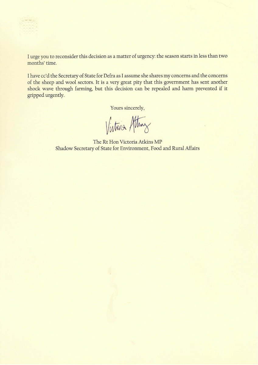 ✍️URGENT letter to Home Secretary about animal welfare. 

<a href="/ukhomeoffice/">Home Office</a> ministers have stopped 75 highly skilled sheep shearers from coming to the UK for this year’s sheep shearing season. <a href="/natsheep/">National Sheep Association</a> tell me that Australian and Kiwi shearers usually shear 1.5-2 million sheep in