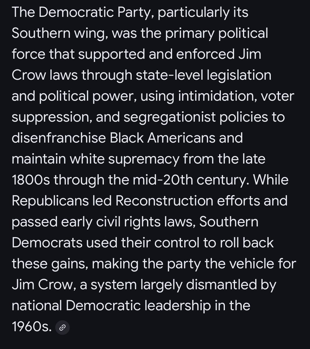Funny how Democrats say they want to save the country from the very policies they enacted. Democrats supported Jim Crow laws and were the driving force behind them.  Do you really think they changed?  In Saul Alinsky’s words, “Accuse your enemy of what you are doing.”