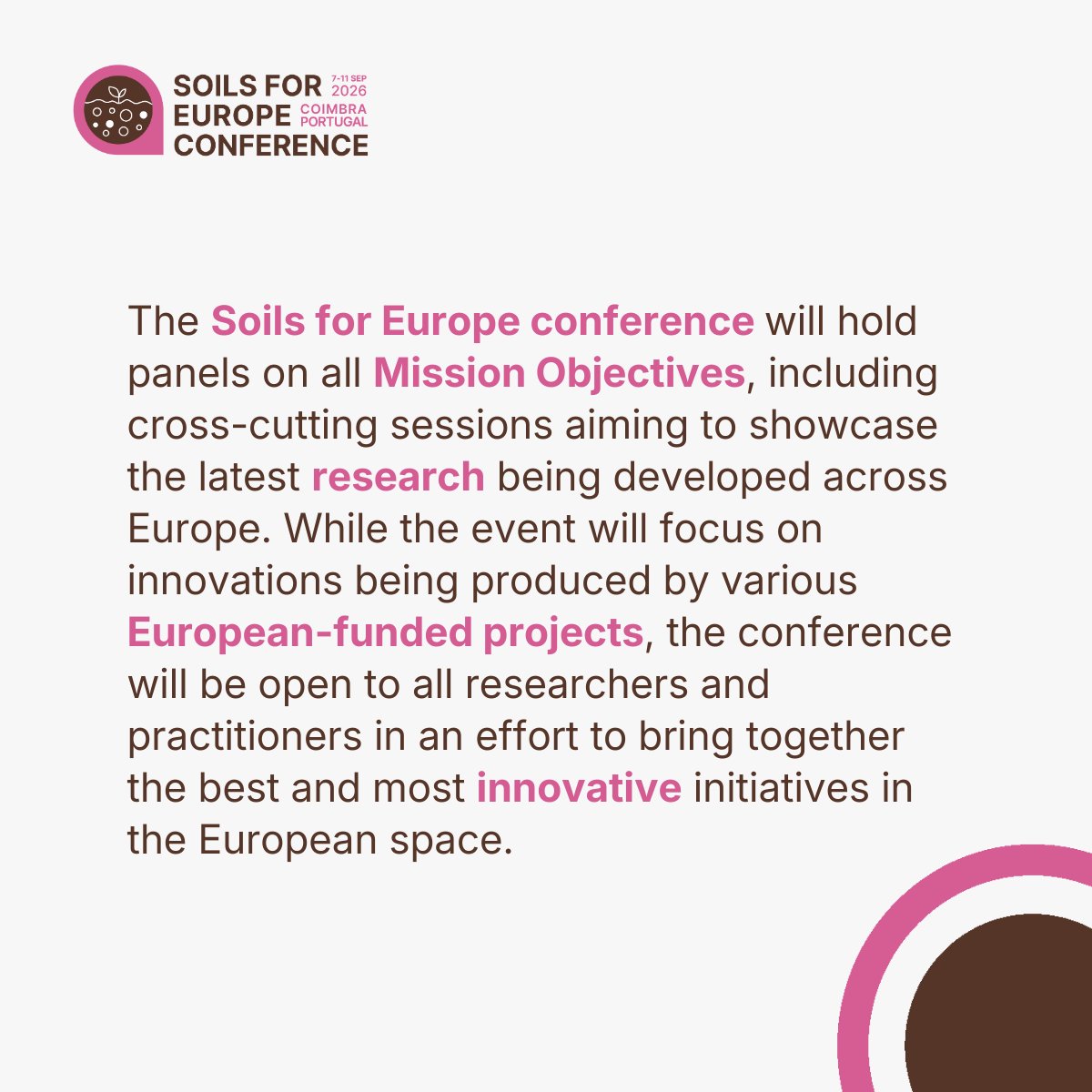 soill2030's tweet photo. 📣🌱 #CallForAbstracts now open for the Soils for Europe Conference 2026!
Researchers, policymakers, and soil experts are invited to submit oral or poster contributions on Europe's key #SoilChallenges.
🗓 Deadline: 31 March 2026
👉 Submit your abstract: https://t.co/zjIky3KnQe https://t.co/wsI9yYK4HS